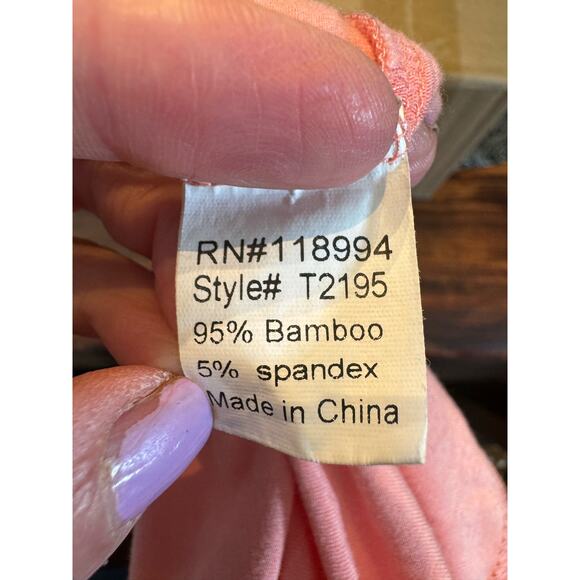 PIKO 1988 Bamboo Peach Tunic Top Large Soft Sustainable Organic Shirt Artsy - Picture 8 of 9